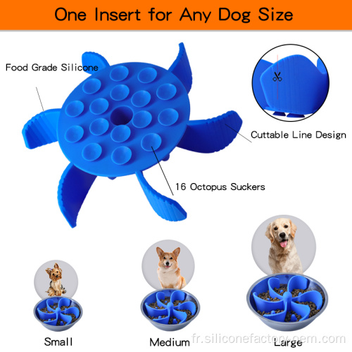 Chien amélioré chien lent de nourriture en silicone pour animaux de compagnie